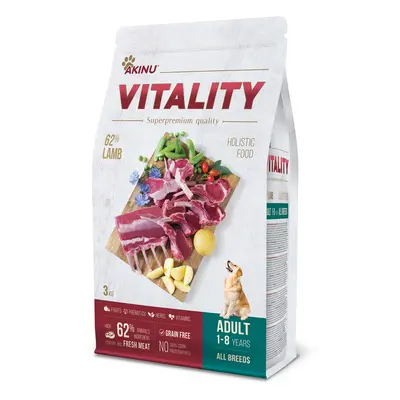 Akinu VITALITY Jehněčí granule krmivo pro psy hypoalergenní 3 kg