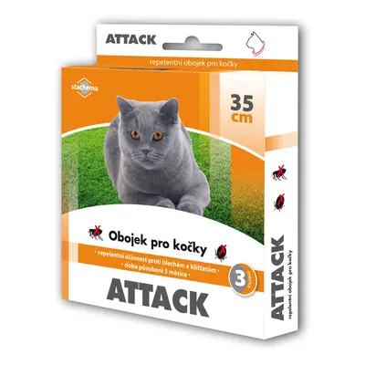 ATTACK Obojek pro kočky antiparazitní 35 cm