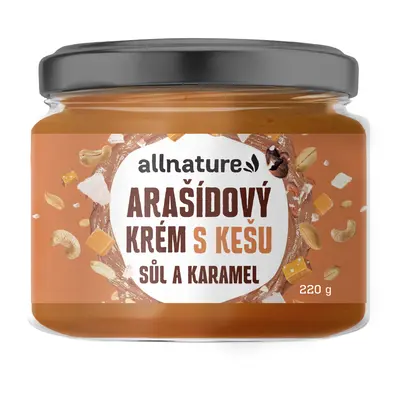 Allnature Arašídový krém s kešu, solí a karamelem 220 g