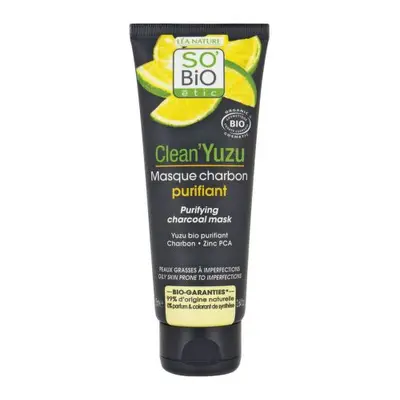 SO´BIO étic Maska pleťová čisticí s aktivním uhlím Clean Yuzu BIO 75 ml