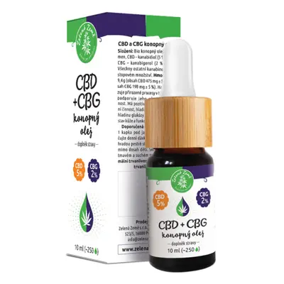 Zelená Země CBD 5% + CBG 2% konopný olej 10 ml