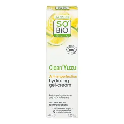 SO´BiO étic Gel-krém pleťový hydratační Clean Yuzu BIO 40 ml