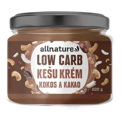 Allnature Kešu krém LOW carb - kokos a kakao 220 g