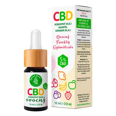 Zelená Země CBD kapky s ovocnou příchutí 5%, 10 ml