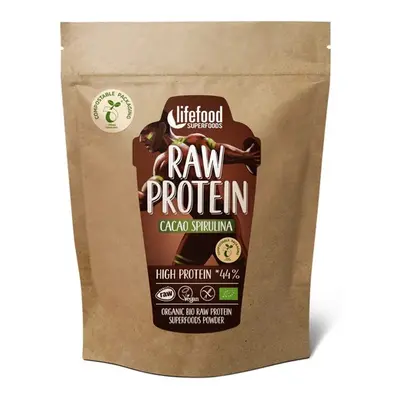 Lifefood Protein kakaový se spirulinou RAW BIO 450 g