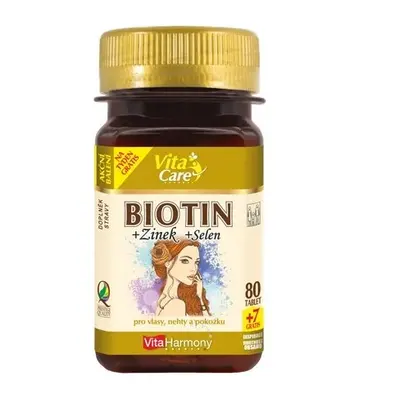 VitaHarmony Biotin + Zinek + Selen 80 tablet + 7 tablet zdarma