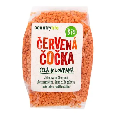 Country Life Čočka červená celá loupaná BIO 500 g