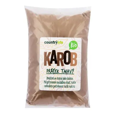 Country Life Karobový prášek tmavý BIO 500 g