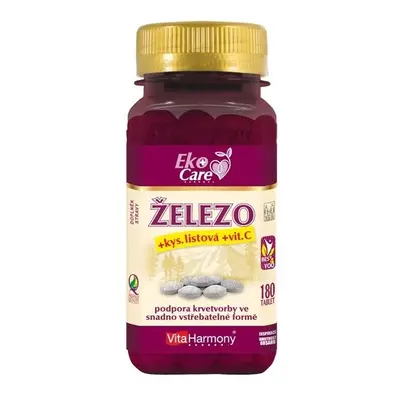 VitaHarmony Železo 20 mg s kys. listovou a vitaminem C 180 tablet