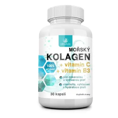 Allnature Mořský kolagen + vit. C + vit B3 30 kapslí