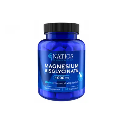 Natios Magnesium Bisglycinate 1000 mg + B6 90 veg. kapslí elem. hořčík 200 mg