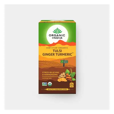 Organic India Tulsi Kurkuma zázvor BIO 25 sáčků