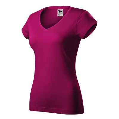 Dámské tričko Malfini Fit V-neck red fuchsia