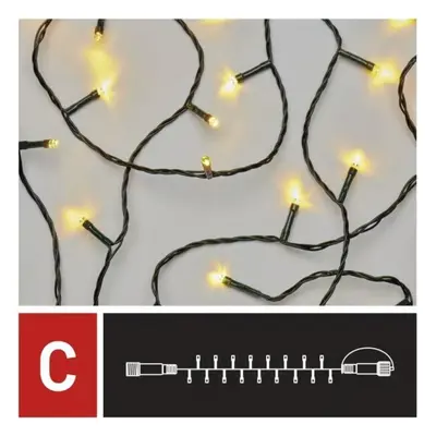 Osvětlení vánoční - nadstavitelný řetěz 10m-100 LED teplá bílá+ 5 cm přívodní kabel