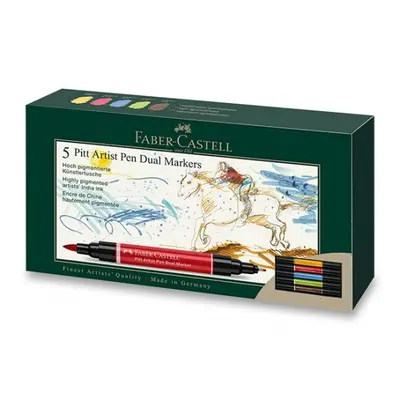 Popisovač Faber-Castell Pitt Artist Pen Dual Marker sada 5 ks