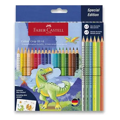 Pastelky Faber-Castell Colour Grip Dinosaurus souprava, 24 ks