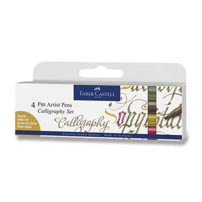 Popisovač Faber Castell Pitt Artist Pen Caligraphy 4ks barev