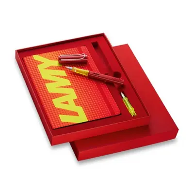 Lamy AL-star Glossy Red plnicí pero, dárková sada se zápisníkem