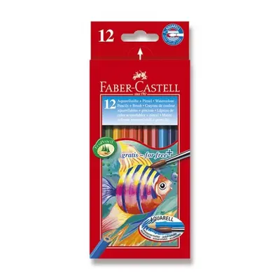 Pastelky Faber Castell Akvarelové pap.krabička 12ks+štěteček