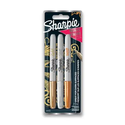 Permanentní popisovač Sharpie metalic fine - Sada 3 Ks, metalické barvy