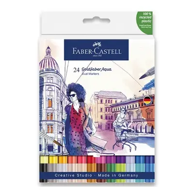 Popisovač Faber-Castell Goldfaber Aqua Dual Marker sada, 24 barev