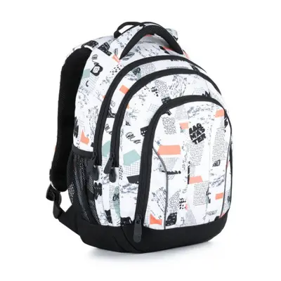 Studentský batoh Bagmaster Supernova 21 a White/Black/Orange/Green