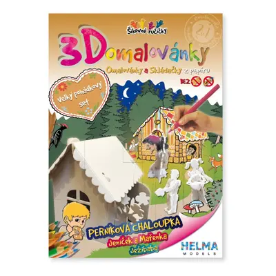 3D omalovánka A4 - Set Perníková chaloupka