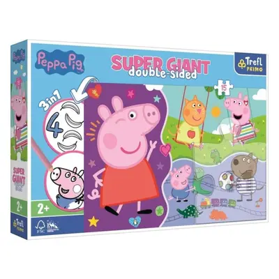 Trefl Puzzle Super giant Prasátko Peppa 15 dílků - oboustranné