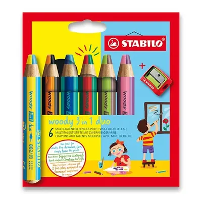 Pastelka Stabilo Woody 3 in 1 Duo 6 barev