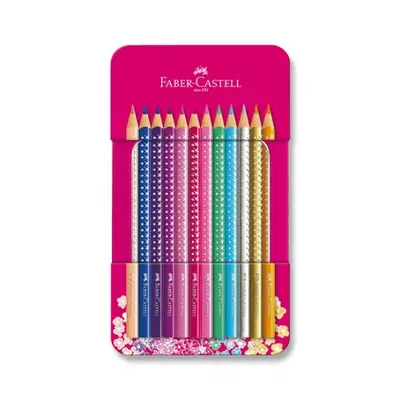 Pastelky Faber Castell Sparkle plechová dóza 12 ks