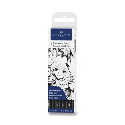 Popisovač Faber Castell Pitt Artist Pen Manga černé II 4ks