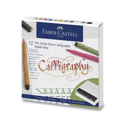 Popisovač Faber-Castell Pitt Artist Pen Calligraphy sada 12 ks, studio box