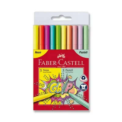 Fixy Faber -Castell Grip Sada Neon a Pastel 10 ks