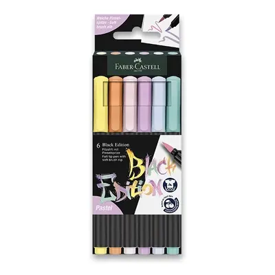 Fixy Faber-Castell Black Edition Brush 6 barev, pastel