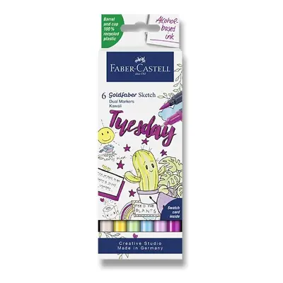 Popisovač Faber-Castell Goldfaber Sketch Dual Marker Kawaii sada, 6 barev