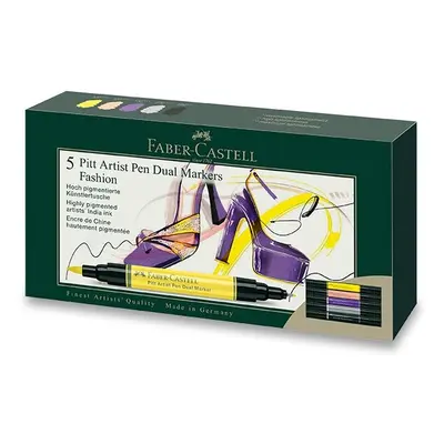 Popisovač Faber-Castell Pitt Artist Pen Dual Marker Fashion sada 5 ks