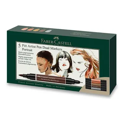 Popisovač Faber-Castell Pitt Artist Pen Dual Marker Portrait sada 5 ks