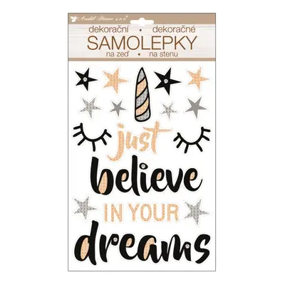 Samolepka na zeď Believe in Dreams prostorová 36 x 21 cm