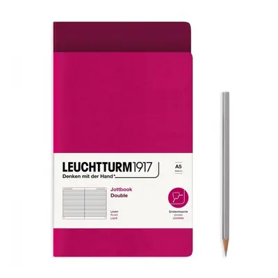 Notes Leuchtturm, A5, linkovaný (sada 2 ks) – červený