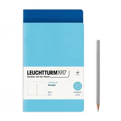 Notes Leuchtturm, A5, prázdný (sada 2 ks) – modrý