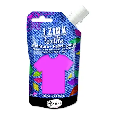 Textilní barva Aladine Izink Textile 80 ml - rose fluo neonová Růžová