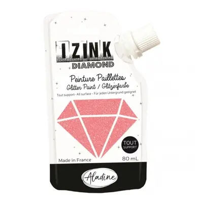 Diamantová barva Aladine IZINK DIAMOND, 80 ml - corail, korálová