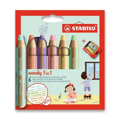 Pastelka Stabilo Woody 3 in 1 Pastel 6 barev