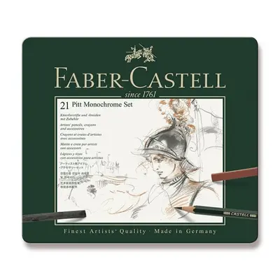 Graf. tužky Faber Castell Pitt Monochrome sada plech. 21ks