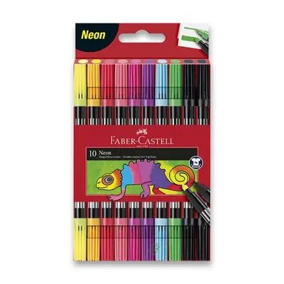 Oboustranné dětské fixy Faber-Castell Neon 10 barev