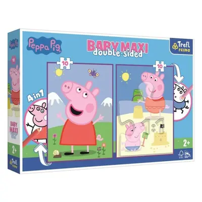 Trefl Puzzle Baby maxi Prasátko Peppa Dobrý den 2x10 dílků - oboustranné