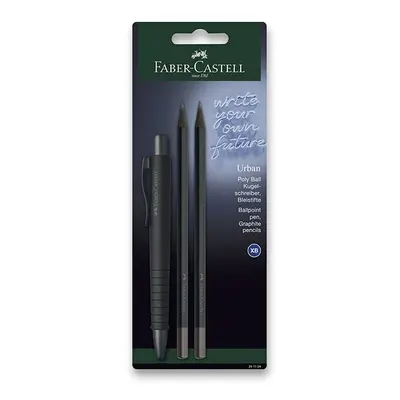 Kuličkové pero Faber-Castell Poly Ball Urban Black sada, 3 ks