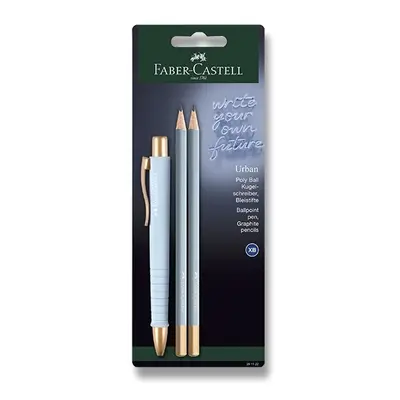 Kuličkové pero Faber-Castell Poly Ball Urban Gold sada, 3 ks, sky blue