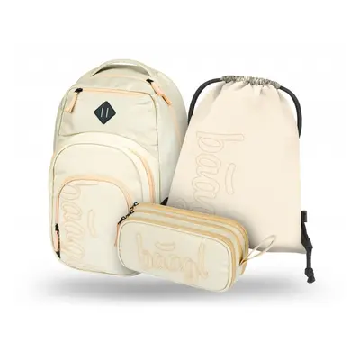 BAAGL 3 SET Coolmate Beige: batoh, penál, sáček