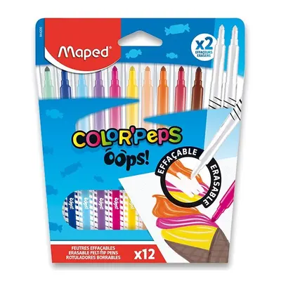 Dětské fixy Maped Color'Peps Oops sada 12 barev + 2 zmizíky